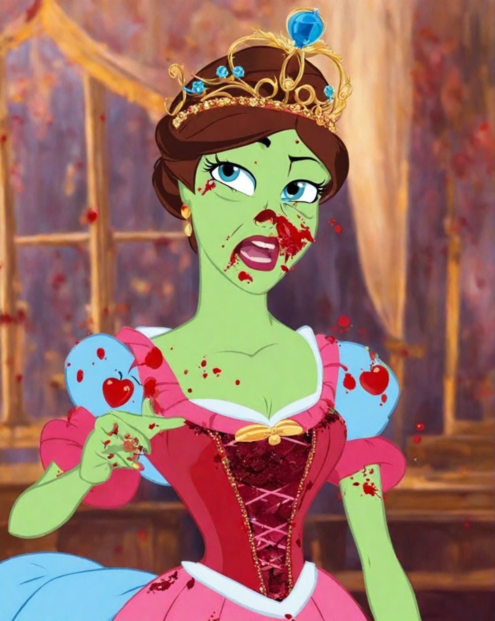 Zombie Cinderella has rissen from the dead  DreamDisPix style <lora:SDXL-DreamDisPix-Lora-r32:0.8>